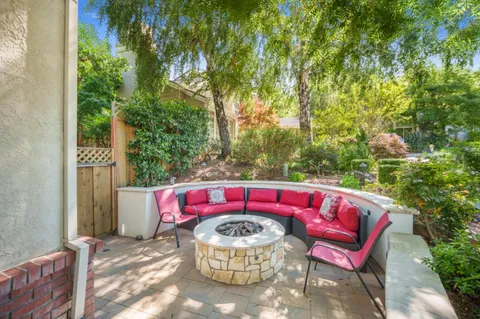 a view of city with seating area