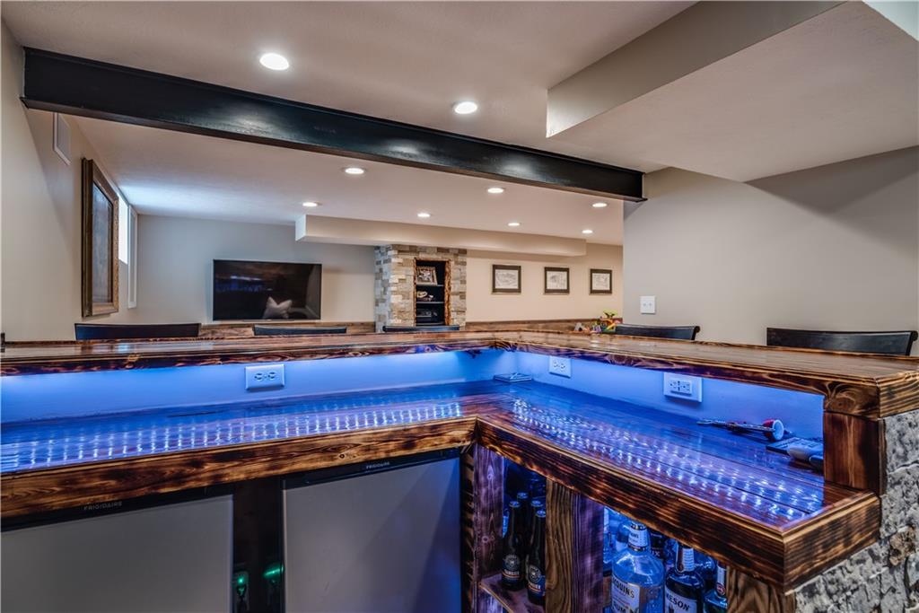 4422 Mt Troy Rd Extension Pittsburgh, PA 15214 - Photo 21 of 25 Custom Built Bar made with 100 Yr old Barn Wood & Airstone