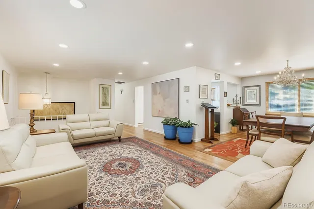 a living room with furniture and a couch