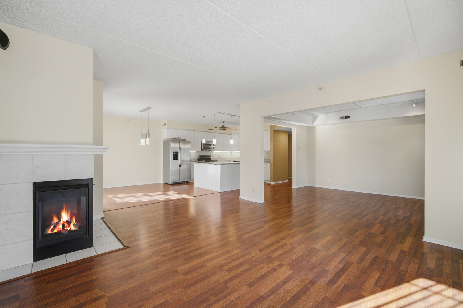 115 North Clifton Avenue, Unit 103 Park Ridge, IL 60068 - Photo 12 of 27 a view of an empty room with wooden floor fireplace and a window