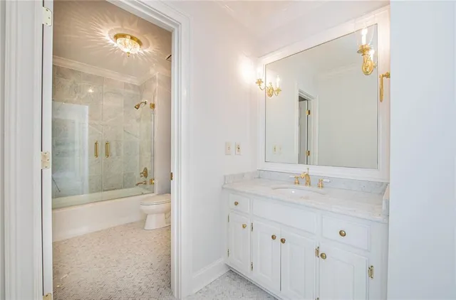 a bathroom with a shower and a toilet