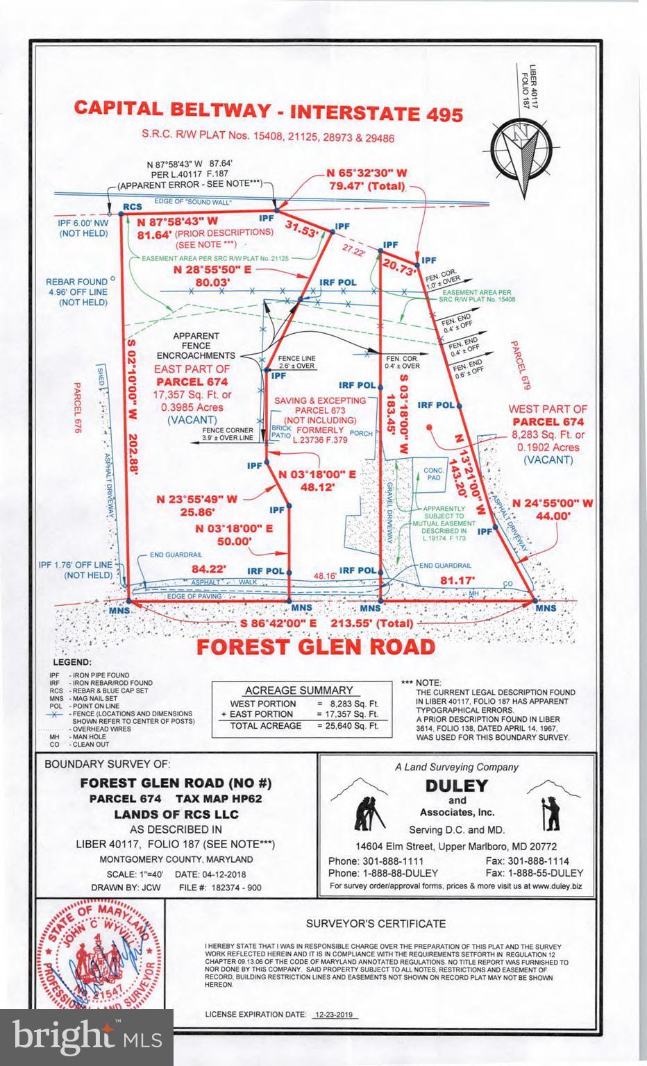 Forest Glen Road Silver Spring, MD 20910 - Photo 1 of 1 Boundary Survey