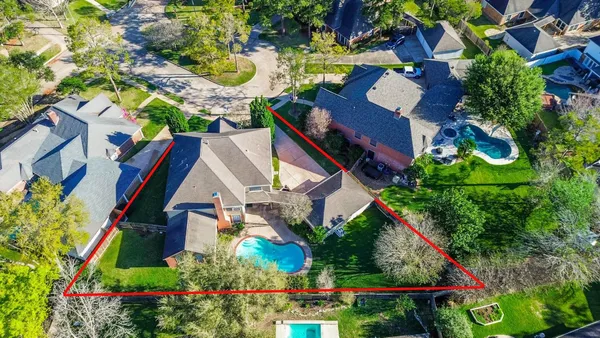 an aerial view of a house