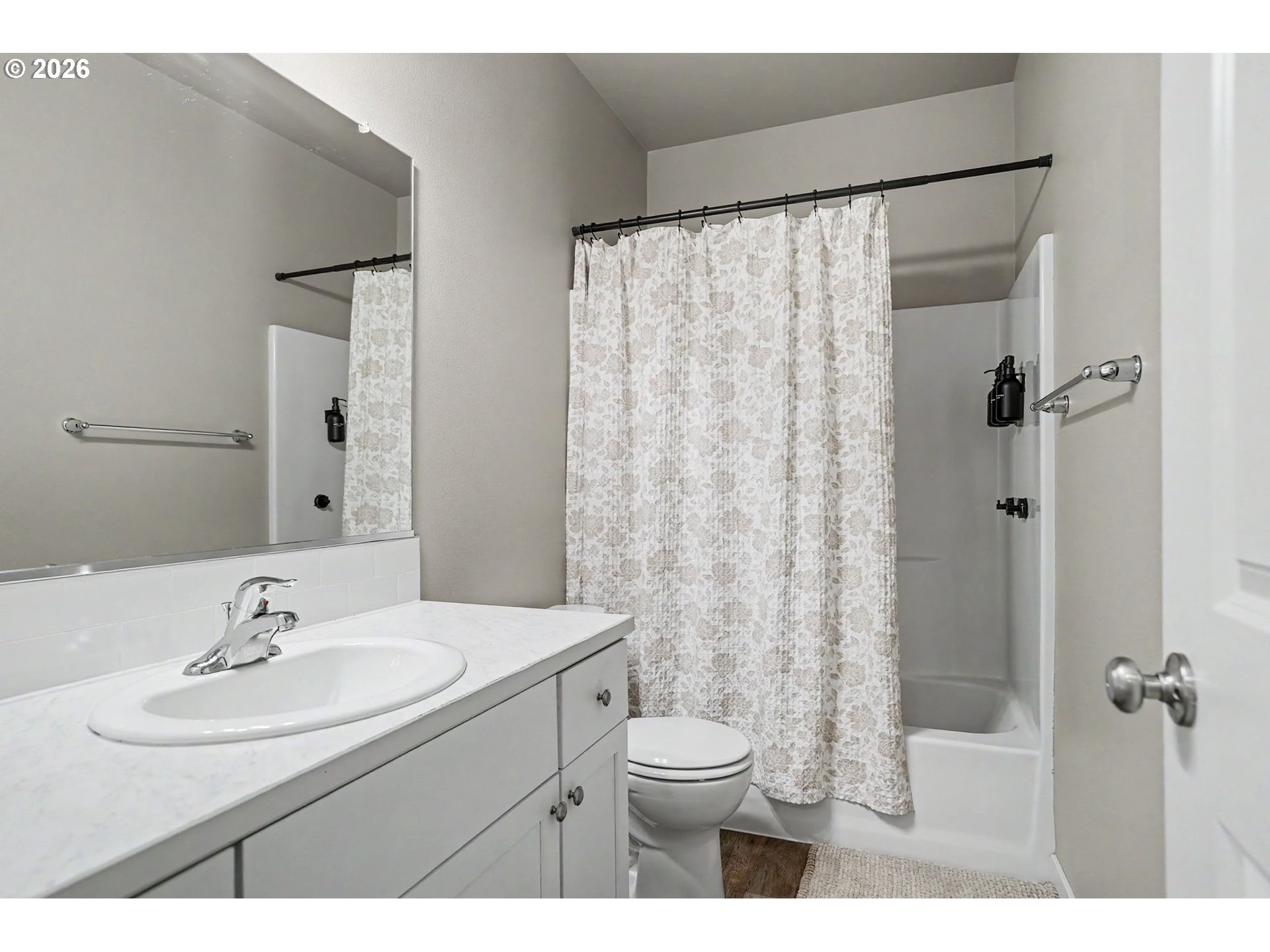 11862 Steinkamp Road Southeast Aumsville, OR 97325 - Photo 33 of 48 a bathroom with a sink toilet a mirror and shower