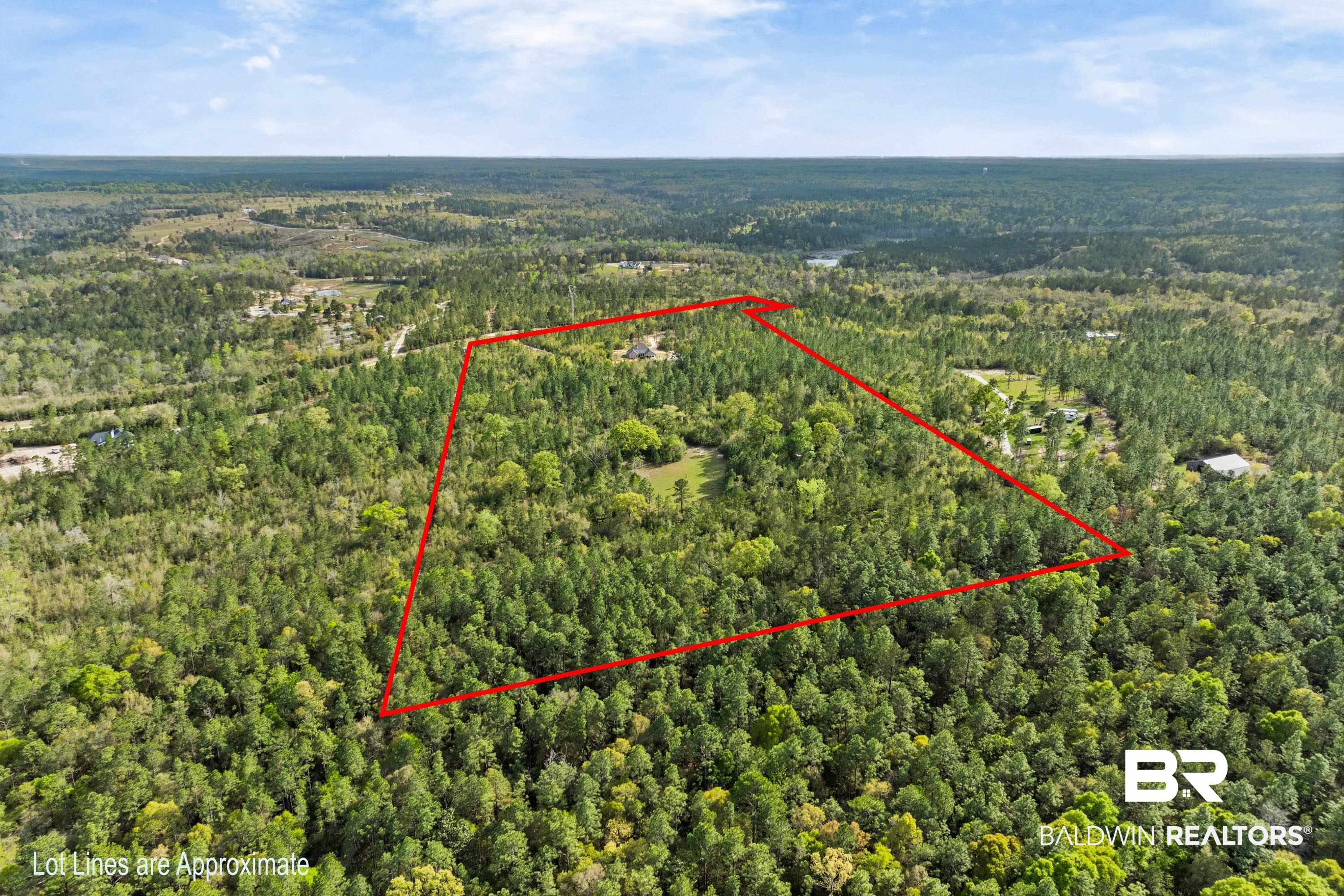 7150 Powell Road, Unit LOT 6A Eight Mile, AL 36613 - Photo 15 of 35 Aerial view of property's location featuring a forest and property parcel outlined