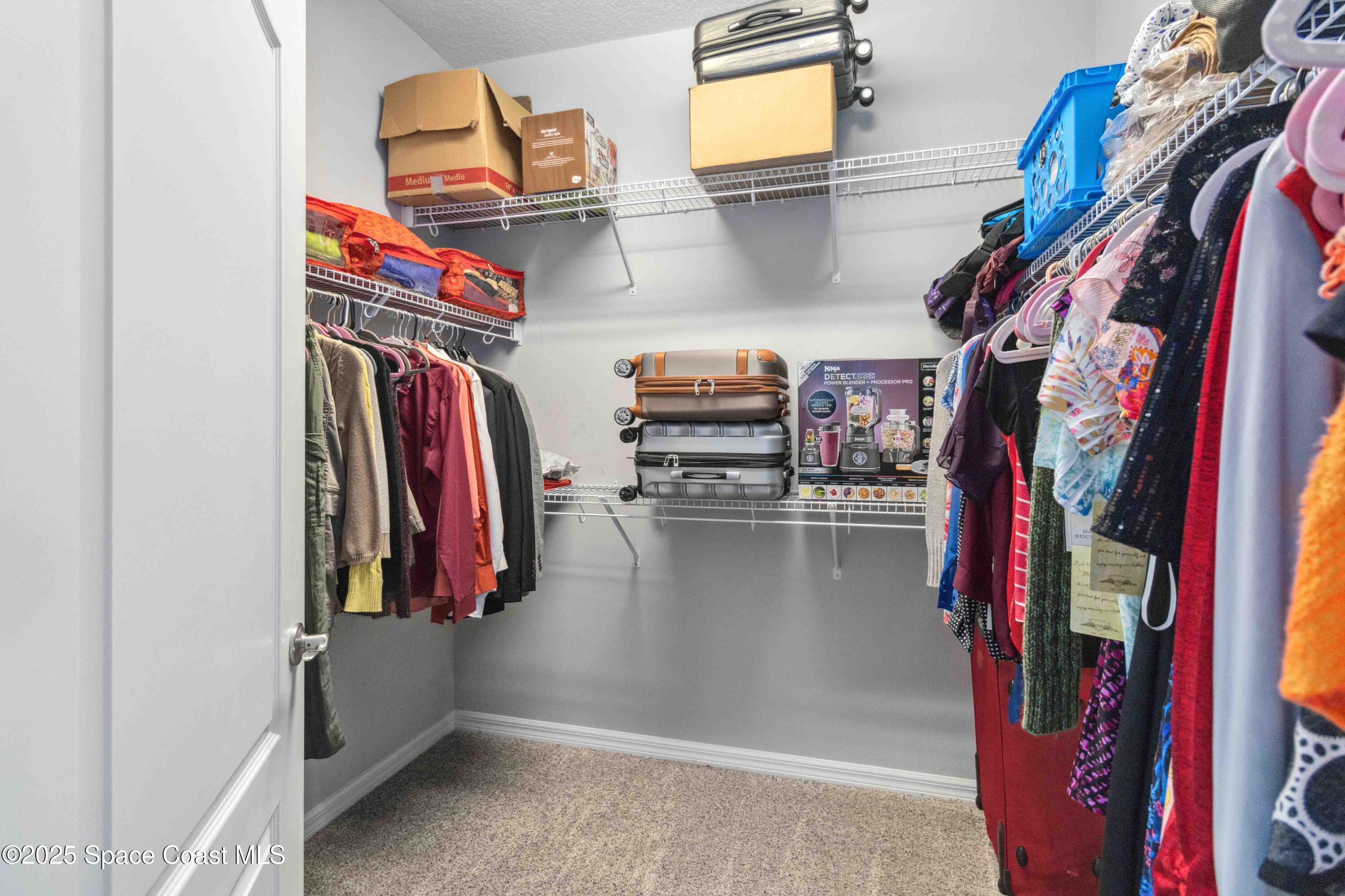 7565 Millbrook Avenue Melbourne, FL 32940 - Photo 16 of 47 a view of walk in closet with clothes and shoes
