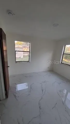 an empty room with a window