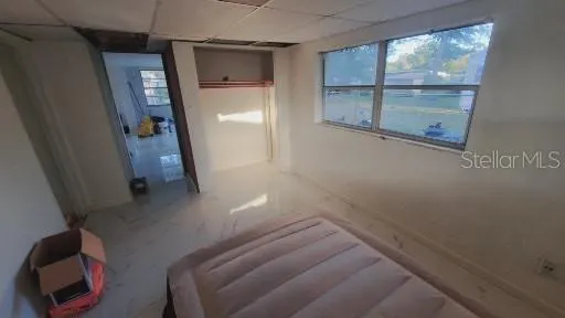 a view of bedroom and bathroom