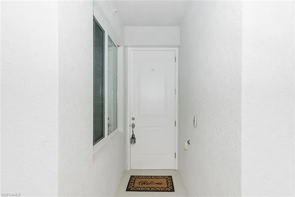 a view of small space with racks on the wall