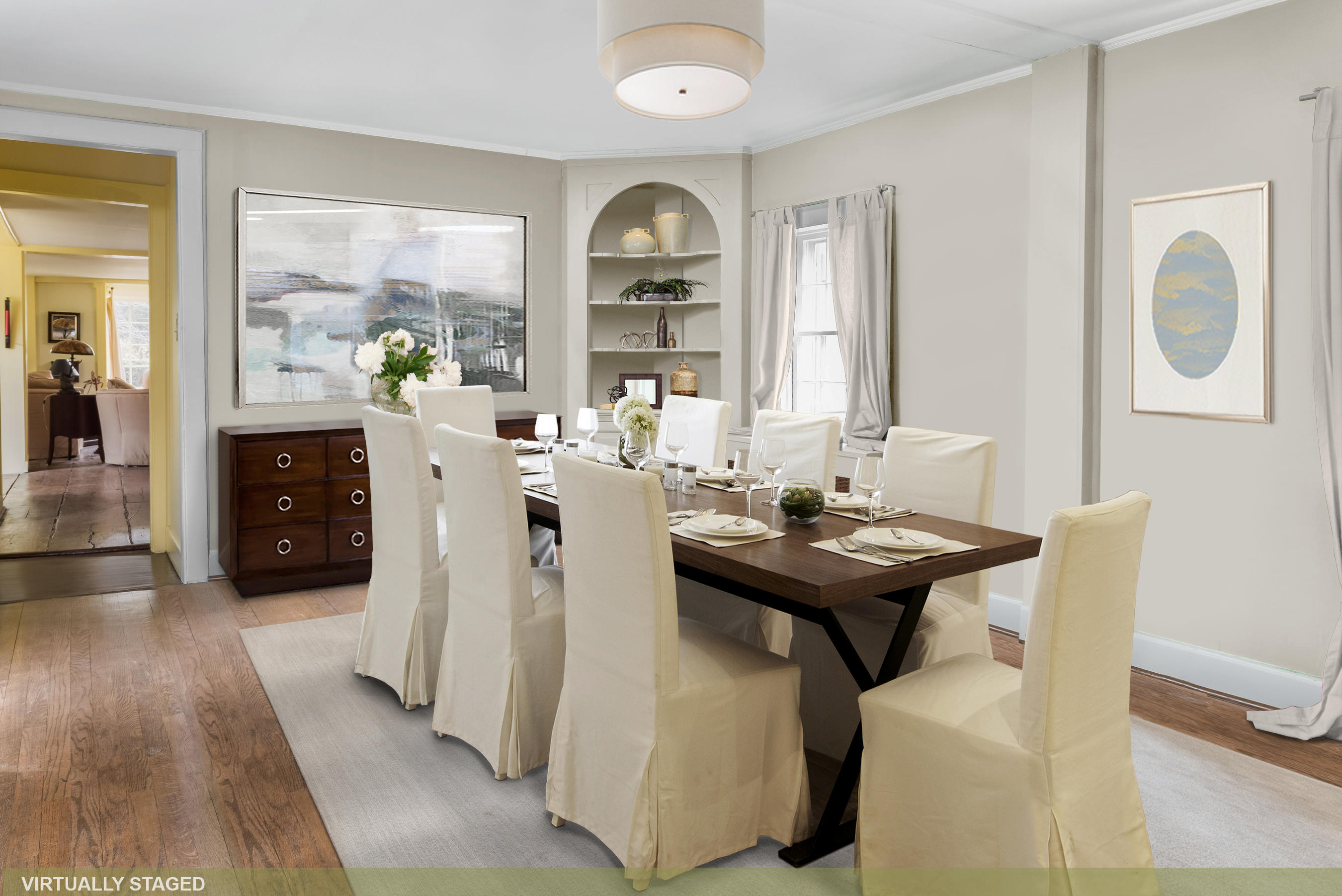 258 Hollow Tree Ridge Road Darien, CT 06820 - Photo 14 of 28 a view of a dining room with furniture and a window