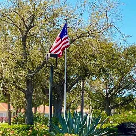 a view of a lake with boats next to a bridge