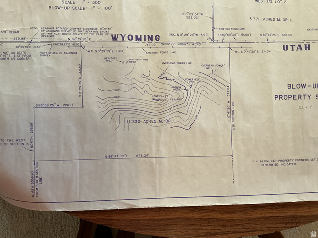 550 State Line Road Manila, UT 84046 - Photo 23 of 41 Property Survey. Depicting the property boundaries, topographical features, and utility lines