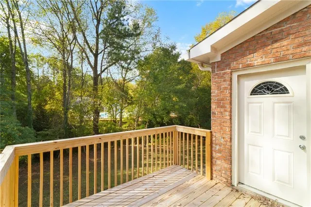 a view of a wooden fence