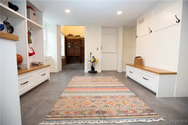 a bed room with a bed and a walk in closet