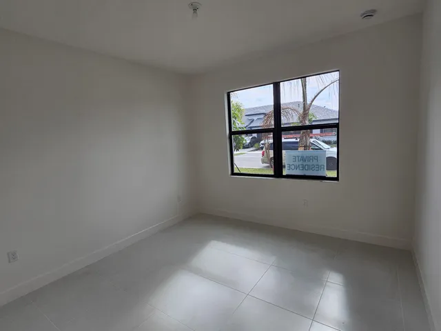 an empty room with a window