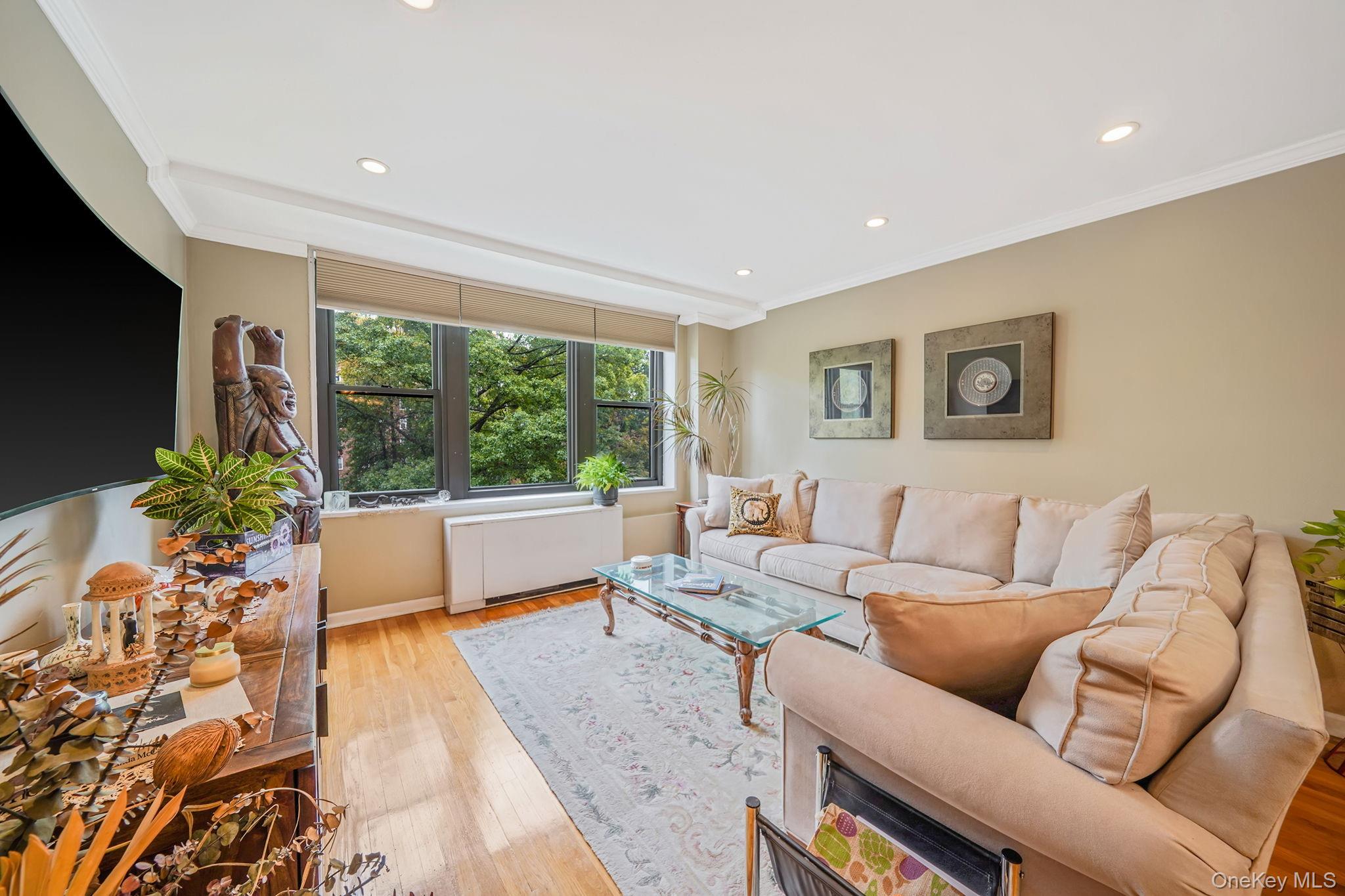 18-35 Corporal Kennedy Street, Unit 2B Queens, NY 11360 - Photo 4 of 25 a living room with furniture and a flat screen tv