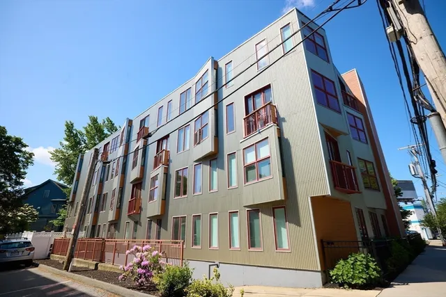 a front view of a building