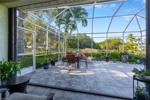 a view of an outdoor sitting area