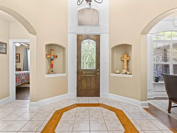 a view of front door with couch