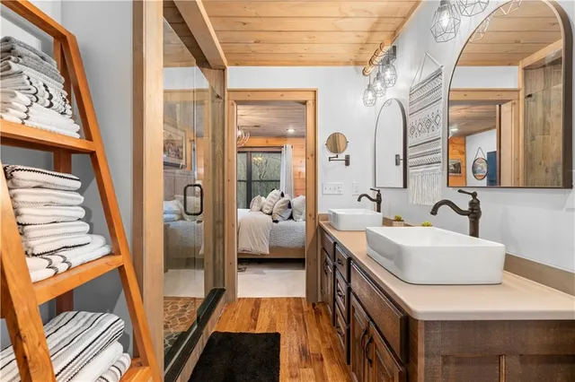 a view of a patio with a backyard