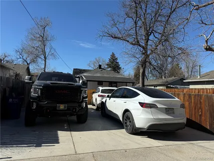 a view of a car parked in garage