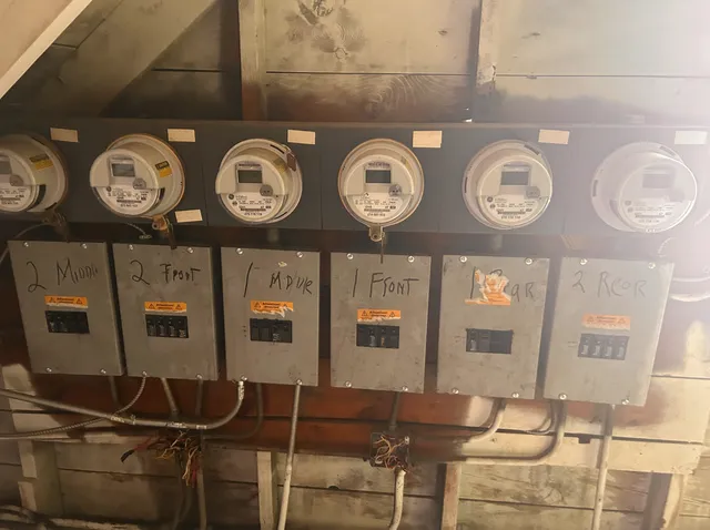 a view of a wooden bench in a kitchen