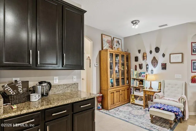 a living room with a large window