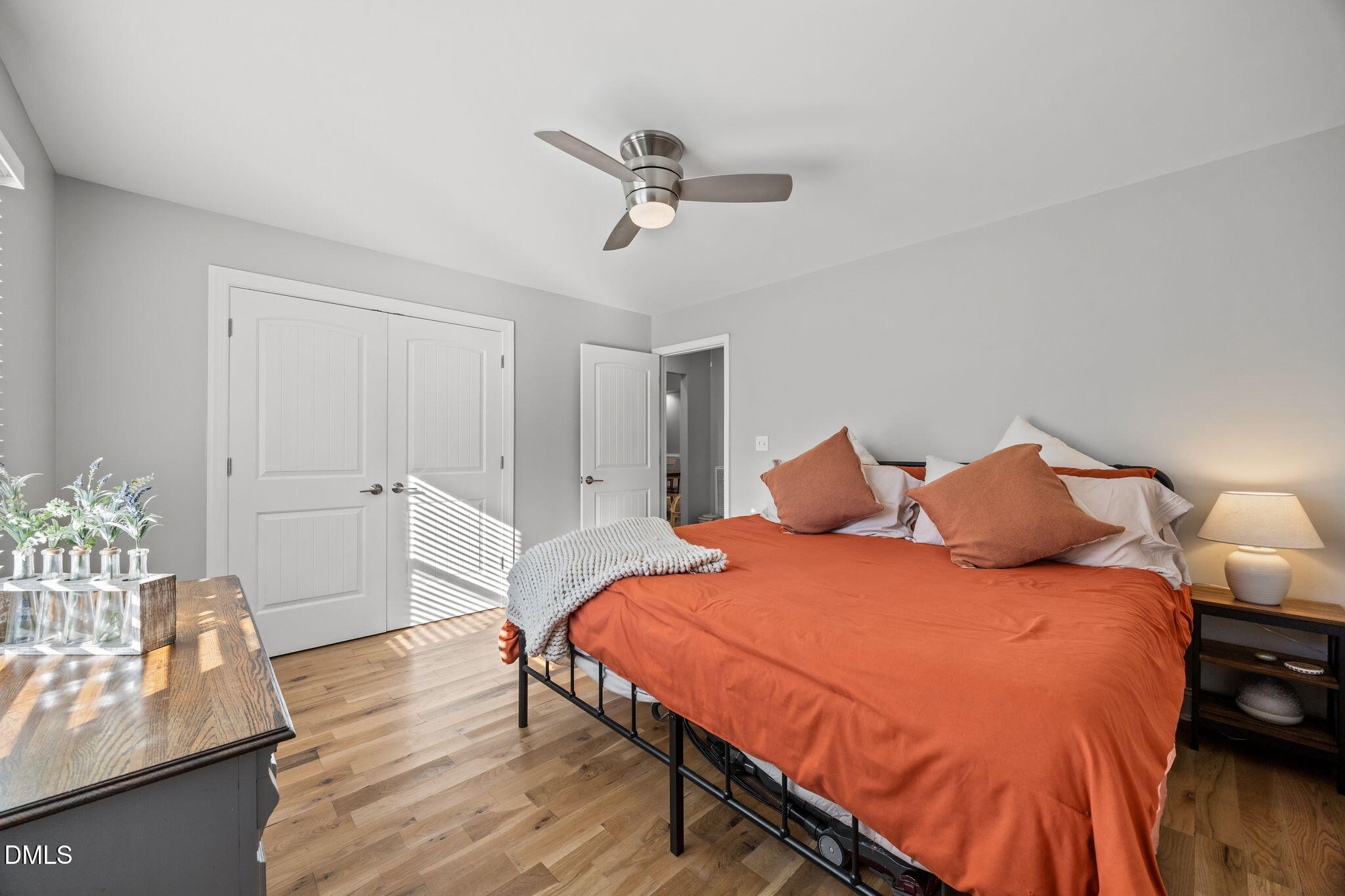 2079 Sheriff Johnson Road Lillington, NC 27546 - Photo 29 of 43 a bedroom with a bed and wooden floor