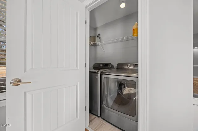 a utility room with closet