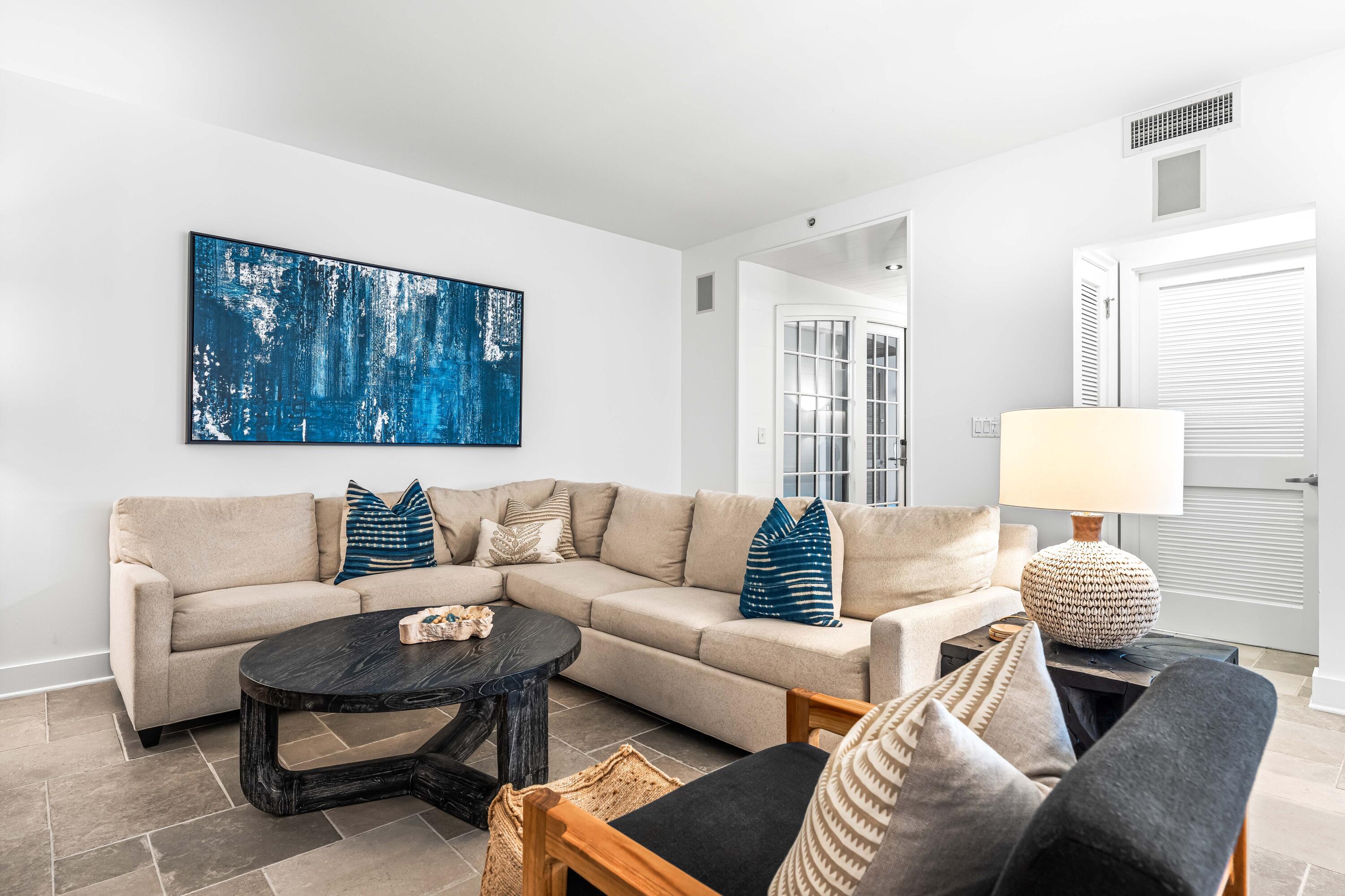 136 Georgetown Avenue, Unit 2D Inlet Beach, FL 32461 - Photo 4 of 48 a living room with furniture and a window