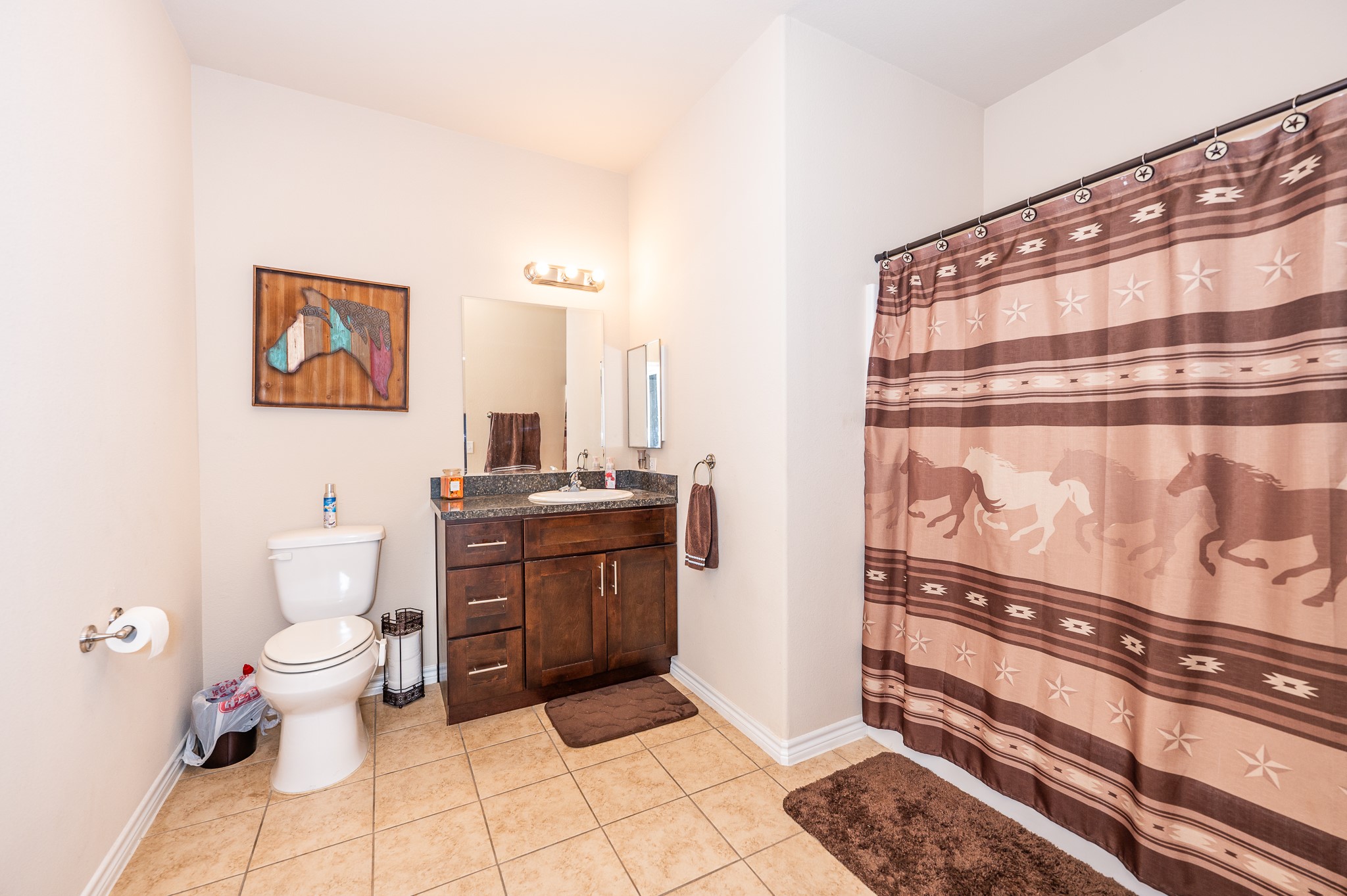 172 Curlew Street Sargent, TX 77414 - Photo 12 of 24 a bathroom with a toilet sink and shower