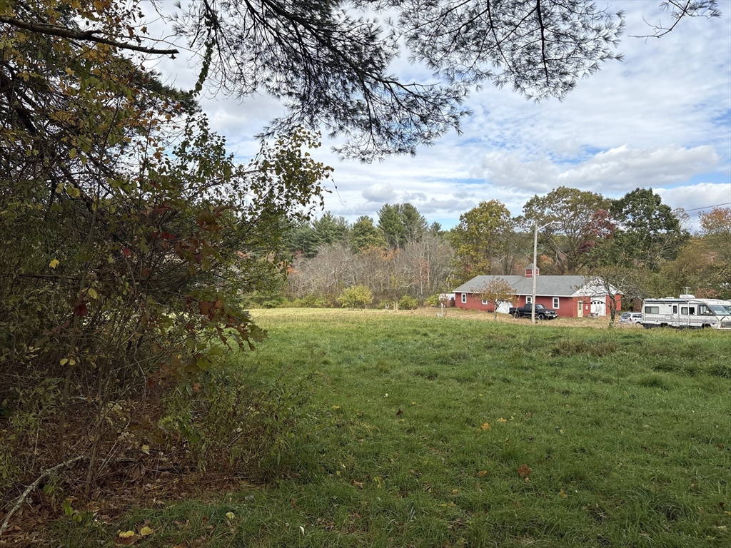 a backyard of a house with lots of green space