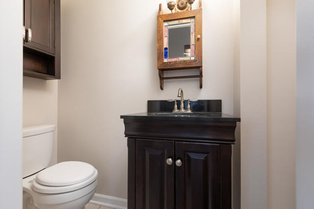 S477 Winfield Road Winfield, IL 60190 - Photo 23 of 29 a bathroom with a toilet a sink and mirror