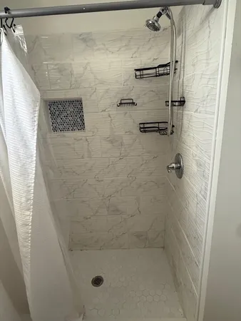 a bathroom with a shower