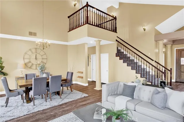 a living room with furniture