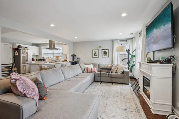 a living room with furniture and a couch