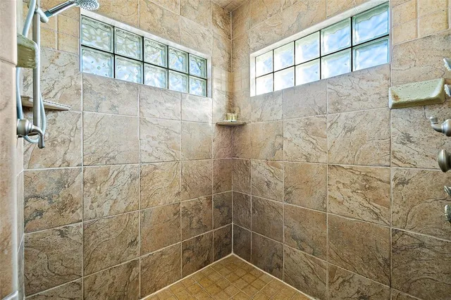 a bathroom with a shower