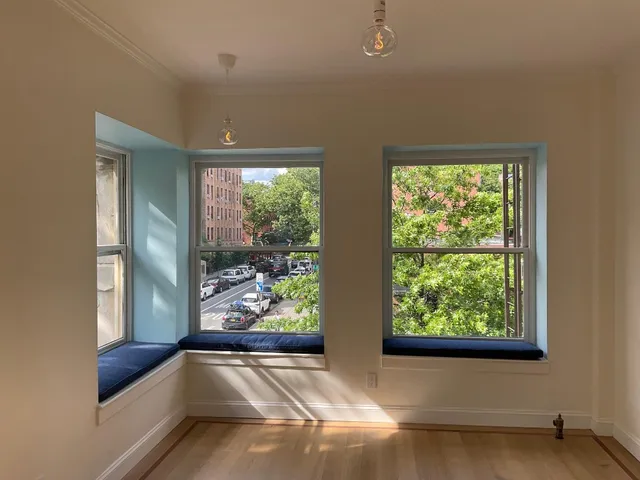 a view of a garden from a windows