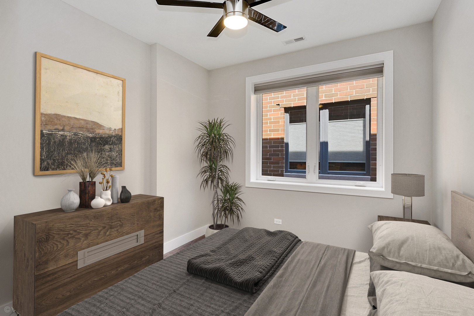 1424 West Fillmore Street, Unit 3E Chicago, IL 60607 - Photo 14 of 21 a living room with furniture and a large window