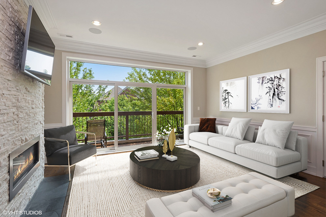 1424 West Fillmore Street, Unit 3E Chicago, IL 60607 - Photo 5 of 21 a living room with furniture and a large window