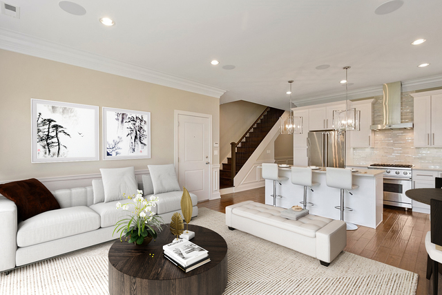 1424 West Fillmore Street, Unit 3E Chicago, IL 60607 - Photo 7 of 21 a living room with furniture and wooden floor