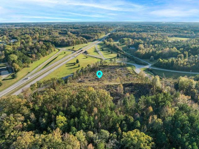 an aerial view of a city with houses