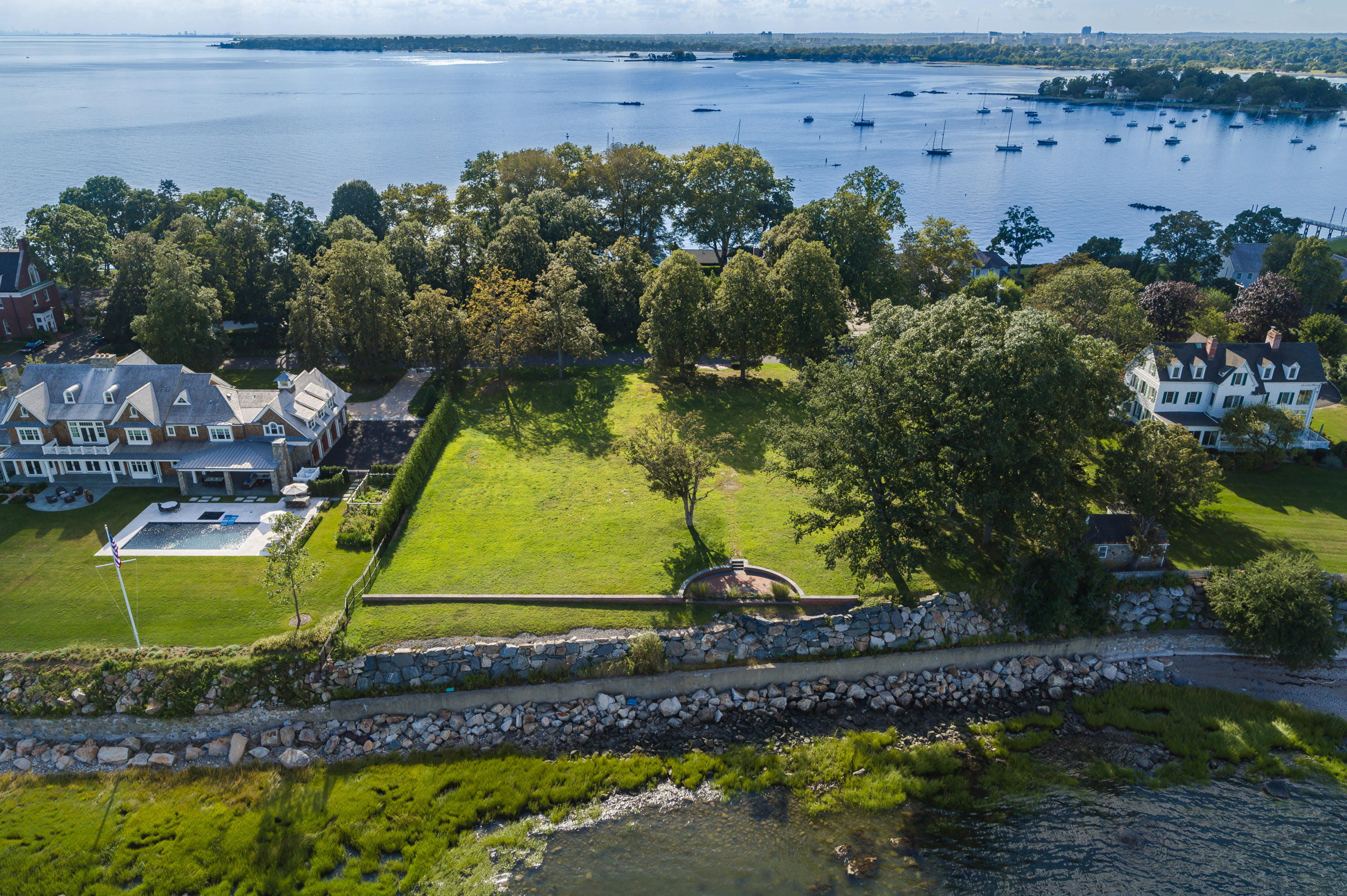 241 Long Neck Point Road Darien, CT 06820 - Photo 8 of 29 an aerial view of a yard