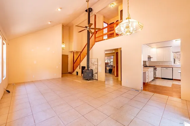 a view of a hall with an entryway