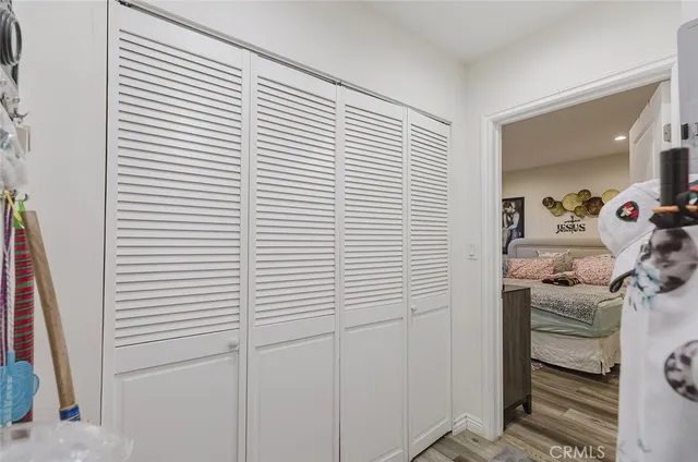 a room that has a bed and a window