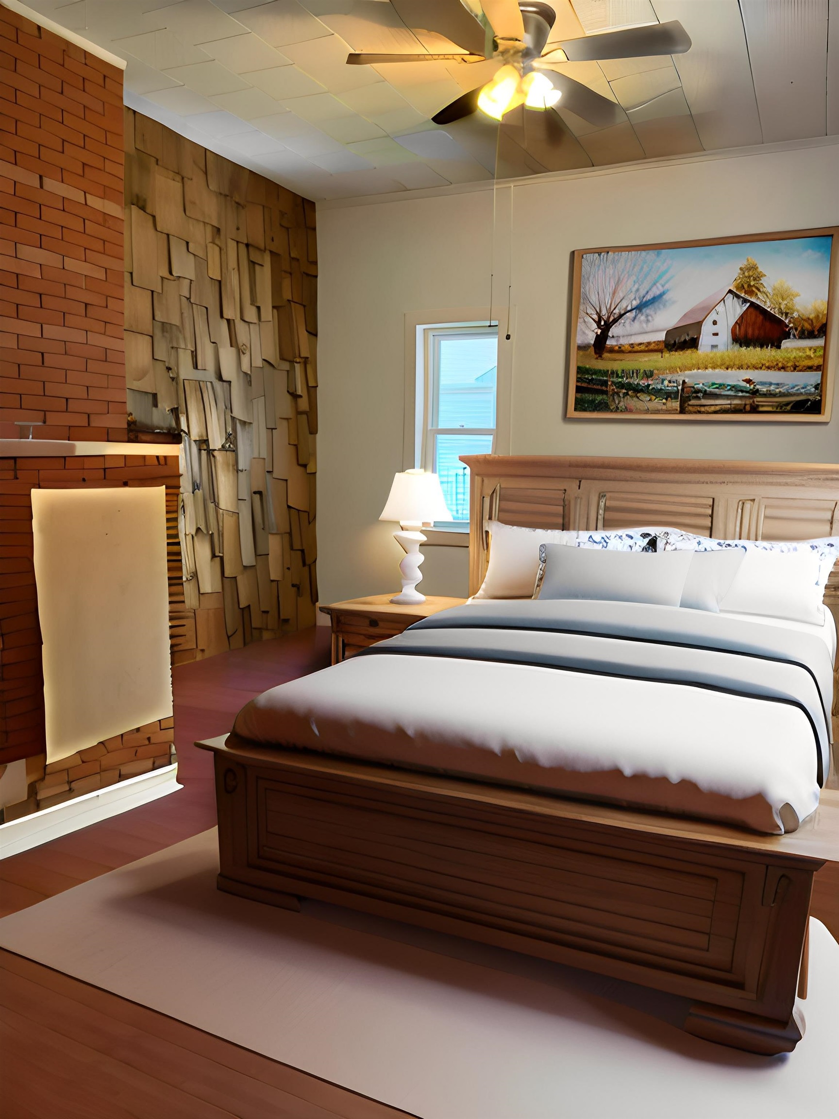 408 East Main Street Newbern, TN 38059 - Photo 18 of 30 a bedroom with a bed and a wall painting