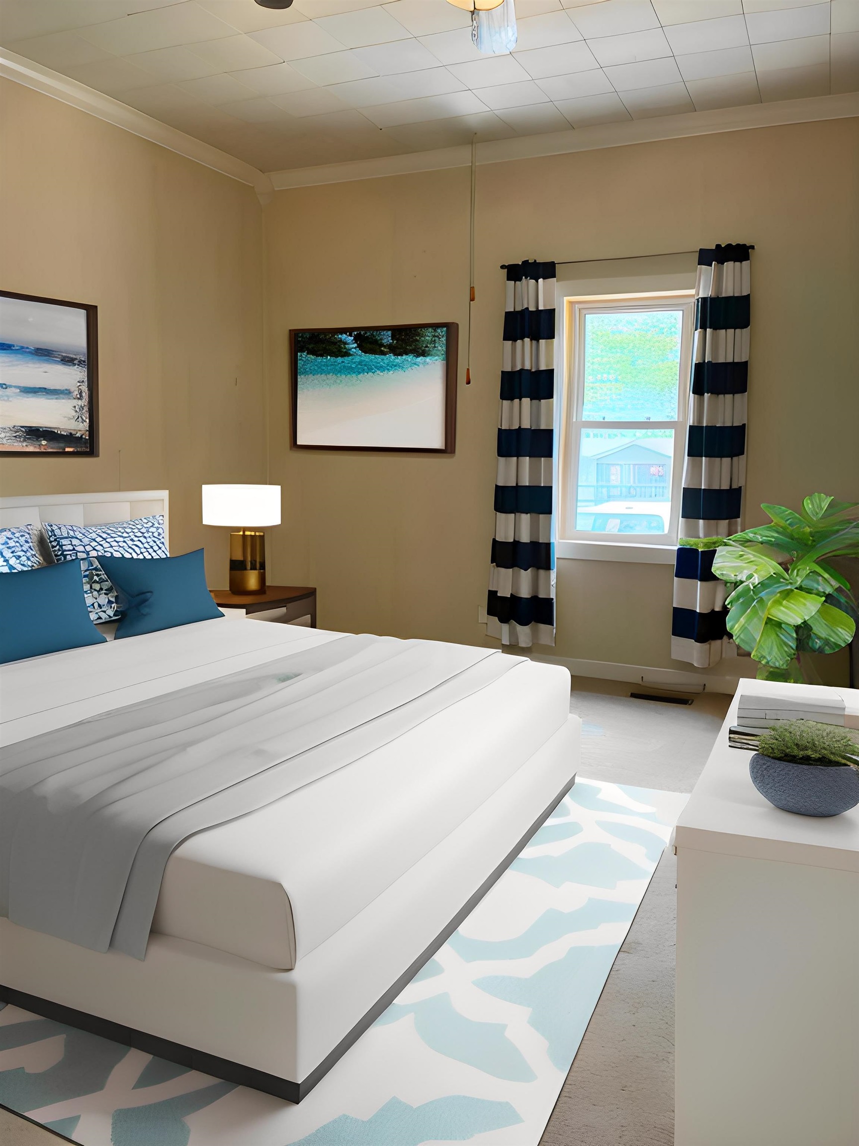 408 East Main Street Newbern, TN 38059 - Photo 25 of 30 a bedroom with a bed and a potted plant