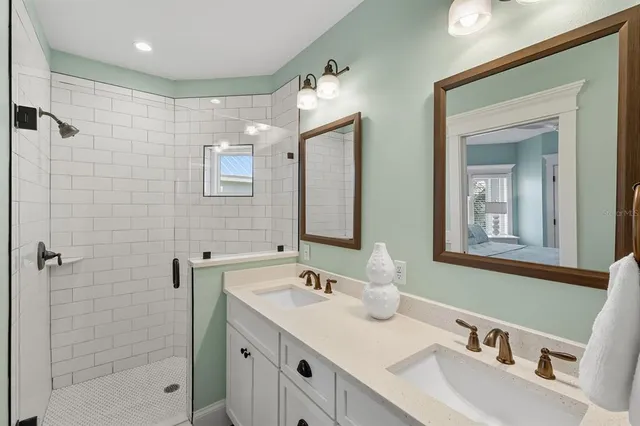 a view of a street with a building in the background