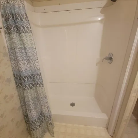a bathroom with a shower