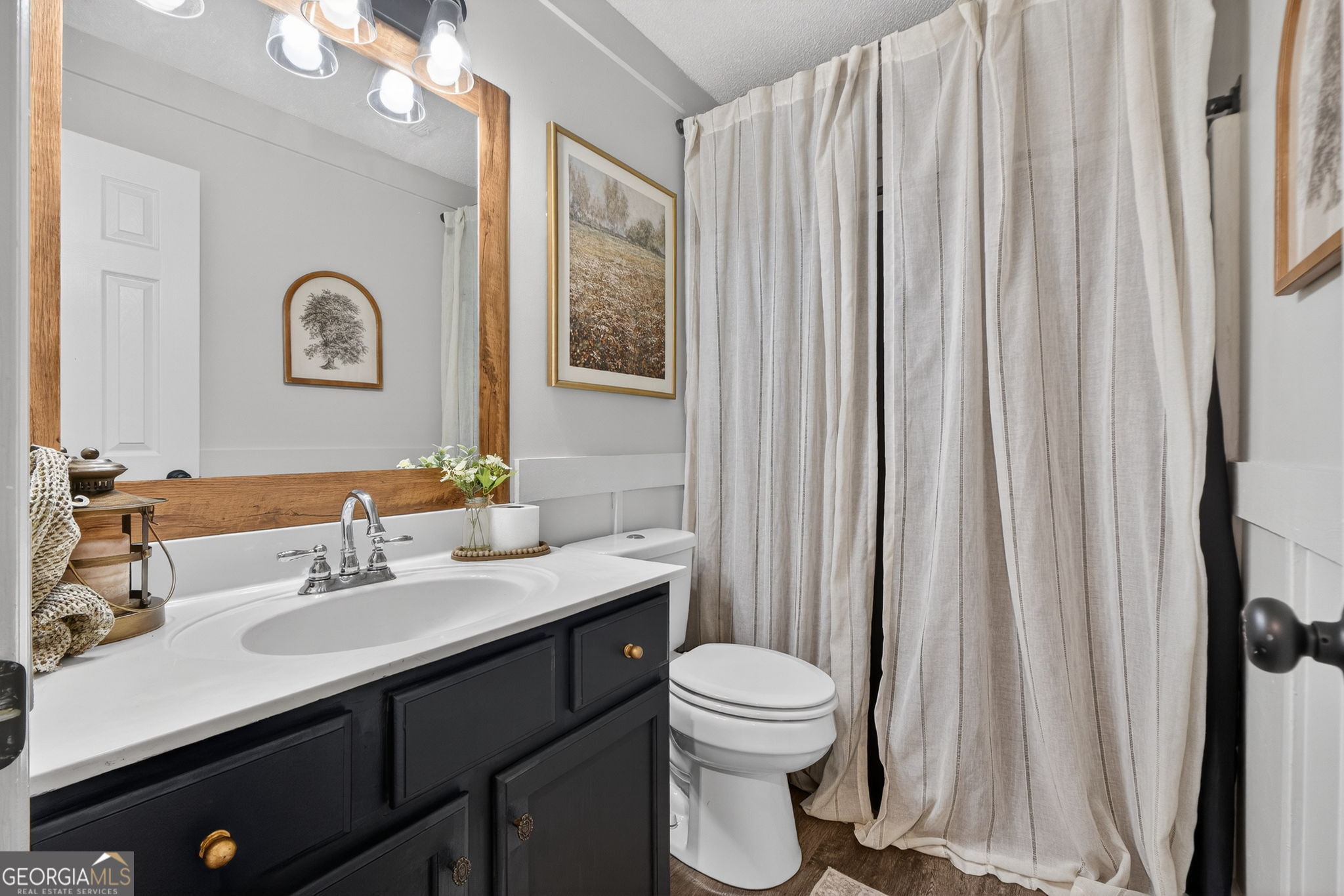 417 Stuarts Lane Locust Grove, GA 30248 - Photo 26 of 48 a bathroom with a sink vanity mirror and toilet